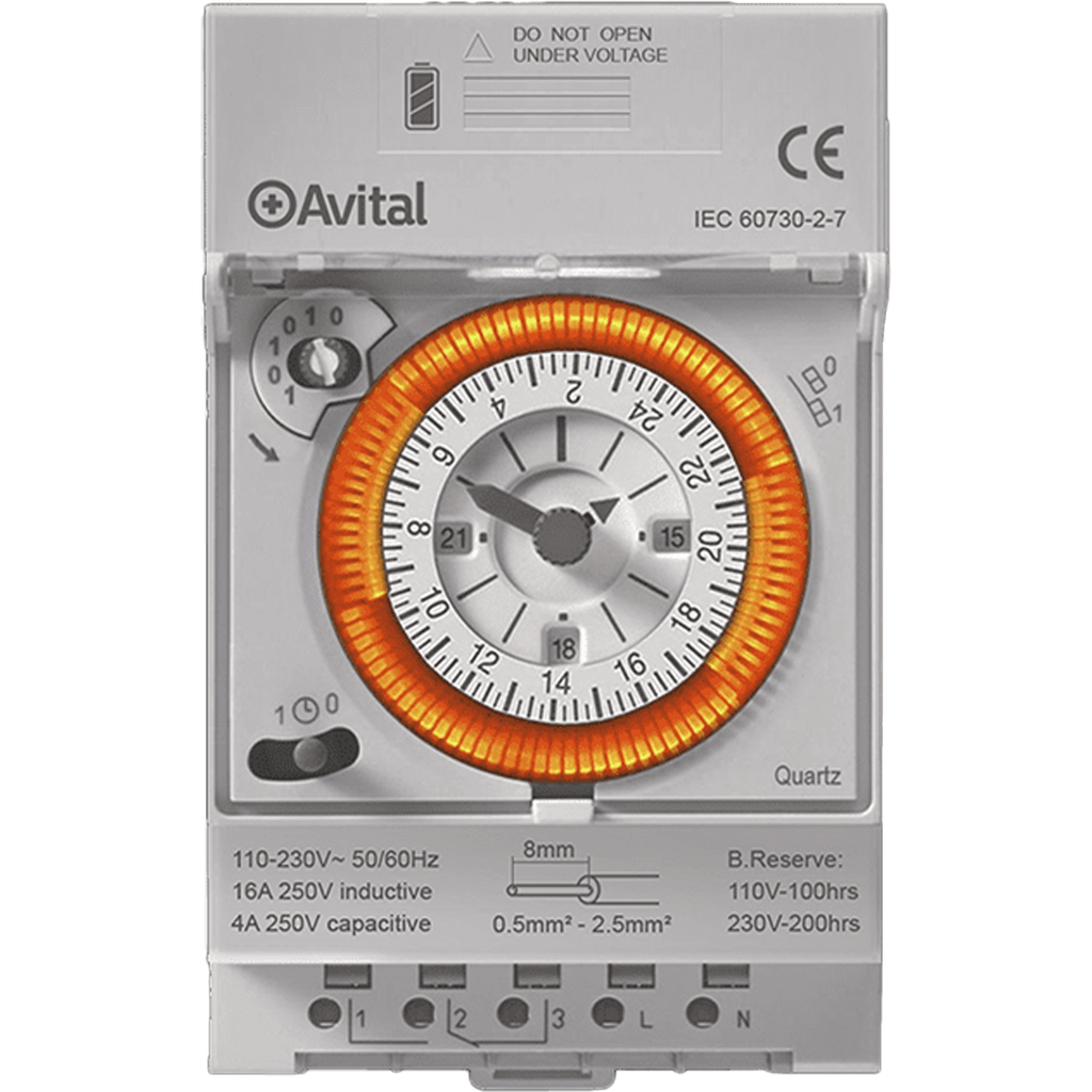 ساعة سبت افيتال مع بطارية - 24Hrs TIMER SWITCH AVITAL WITH BATTERY