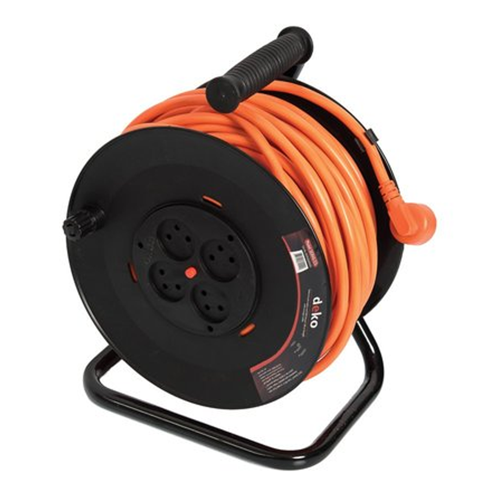 رول كابل وصلة 50 متر 3*1.5 ملم - EXTENSION CORD REEL WITH SOCKETS 50M 3*1.5mm