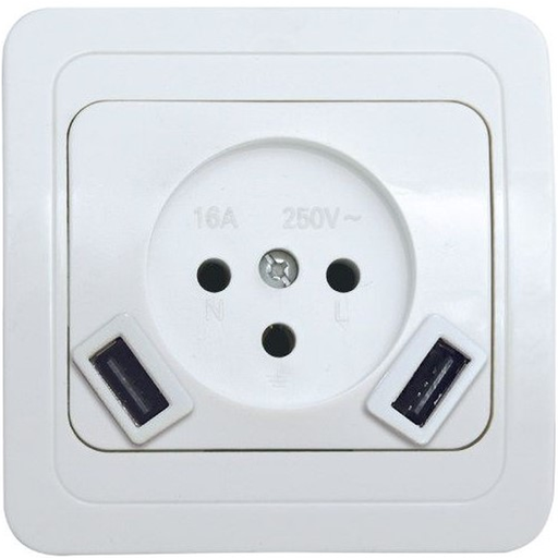 [OM-SOCKET-USB-WH] ابريز لعلبة 55 مع 2 يو اس بي 