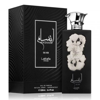 عطر أنسام سيلفر من لطافة فخر للجنسين 100 مل-Ansaam Silver EDP By Lattafa Perfumes For Unisex 100ml