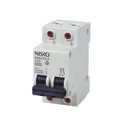 [NISKO-87511210] قاطع نسكو 2*10 امبير  -  MCB 2*10 A NISKO