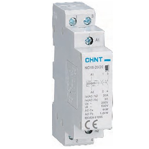كونتاكتور رفيع تشنت 20 امبير نورمال اوبن - MODULAR CONTACTOR 20 A NO CHINT