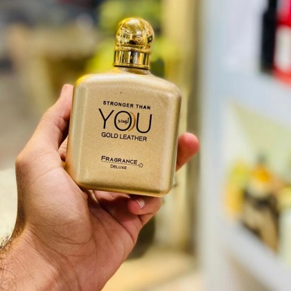 عطر سترونجر ذان يو جولد ليذر من فرانجنس ديلوكس للرجال سعة 100 مل - Stronger Than You Gold Leather EDP By Fragrance Deluxe 100ml