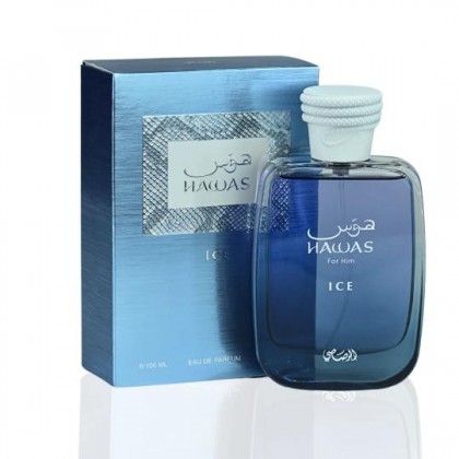 Hawas Ice Eau De Perfume by Rasasi for Men 100 ml - عطر هوس آيس للرجال من الرصاصي 100 مل