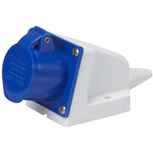 انثى ازرق ثابت 3 بن 16 امبير - BLUE INDUSTRIAL WALL SOCKET 3 PIN 16A