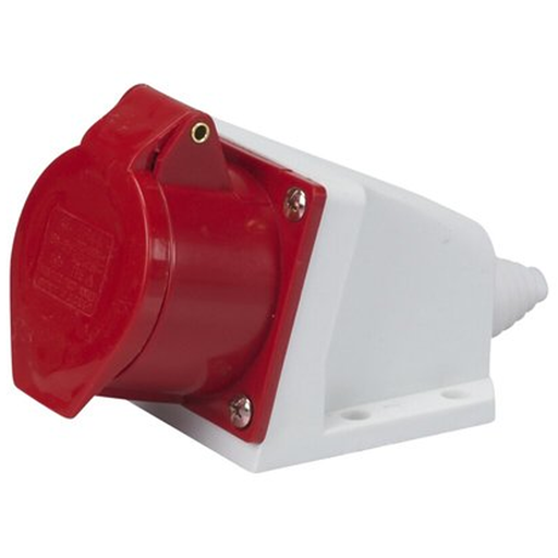 انثى احمر ثابت 5 بن 16 امبير - RED INDUSTRIAL WALL SOCKET 5 PIN 16A