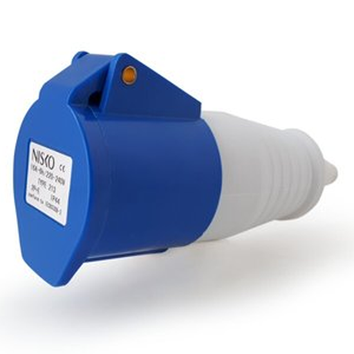 انثى ازرق متحرك 3 بن 16 امبير - BLUE INDUSTRIAL PORTABLE PLUG 3 PIN 16A