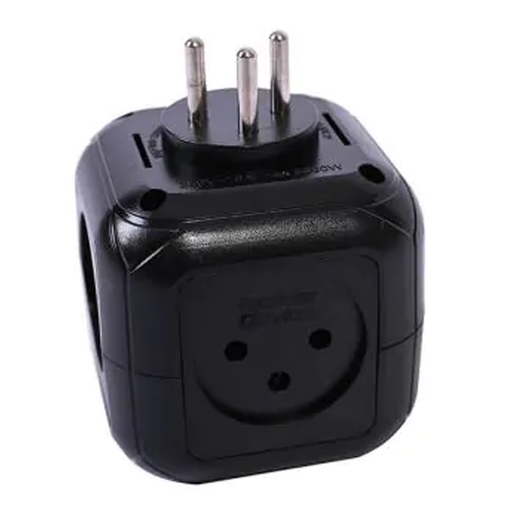موزع خماسي مكعب اسود - BLACK CUBE POWER SPLITTER 5 SOCKETS