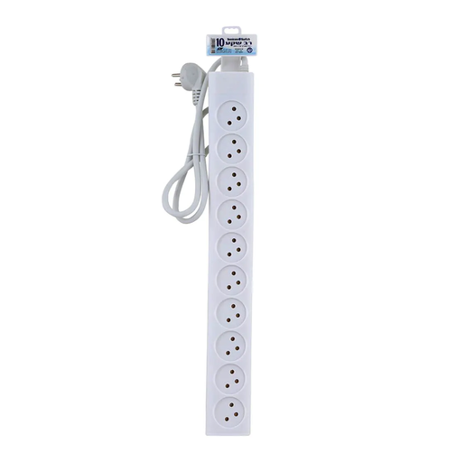 موزع مع سلك 1 متر 10 اباريز - POWER STRIP WITH CABLE 1M 10 SOCKETS