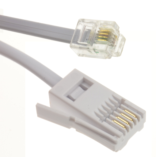وصلة تلفون ار جيه 11 الى بي تي 20 متر - RJ11 TO BT TELEPHONE CABLE 20M